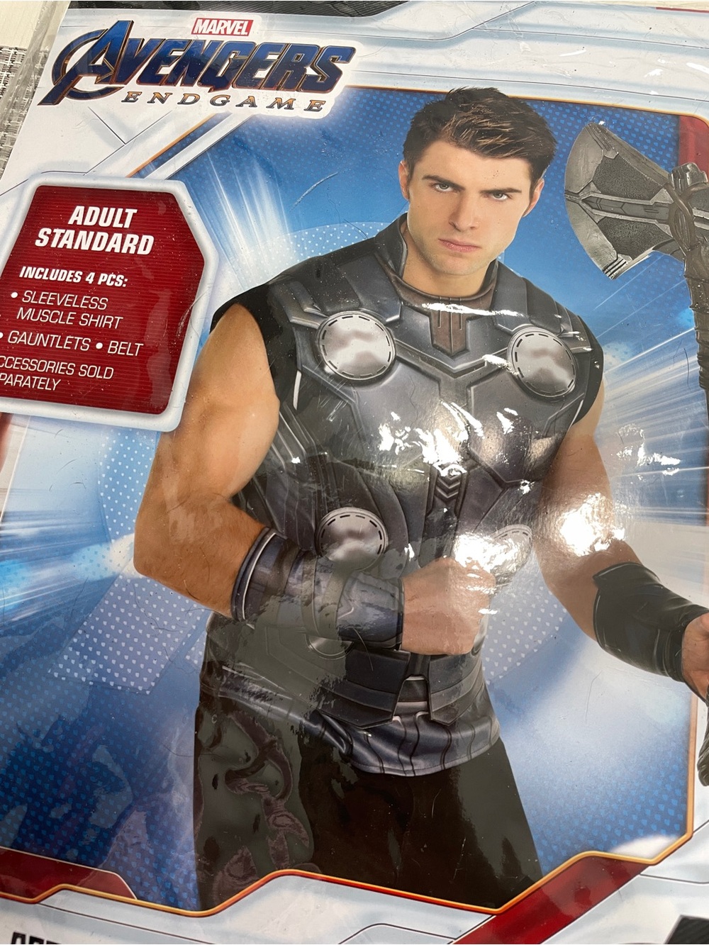 Marvel Thor-Inspired Sleeveless Muscle Shirt - Black and Silver Armor Print